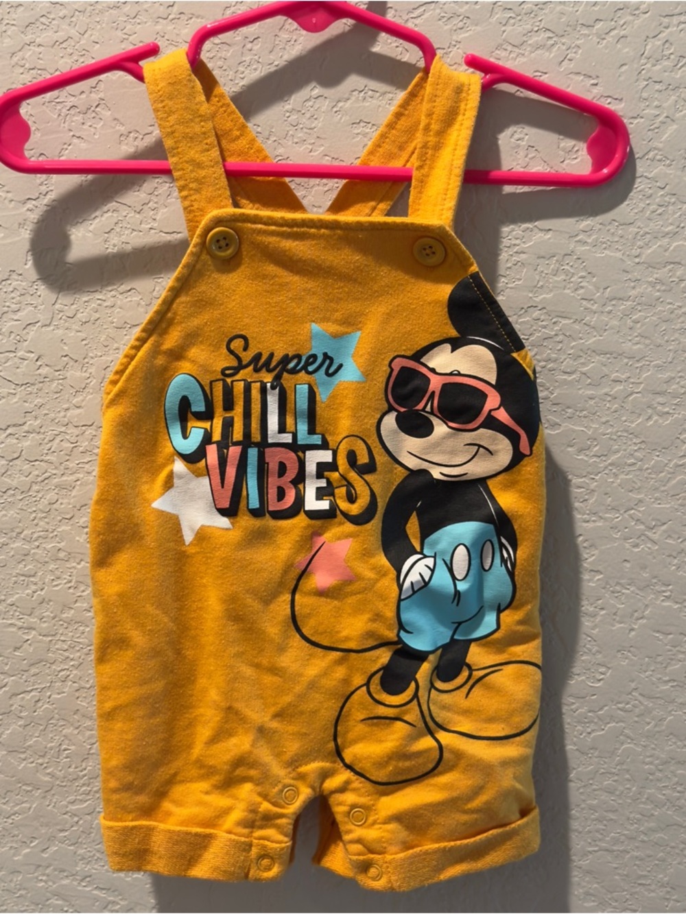 Disney Baby Yellow Infant Onesie with Logo Tag